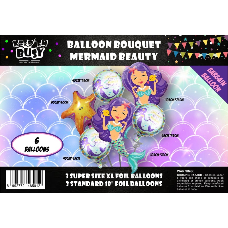 Mermaid Balloon Package (Pack of 6)