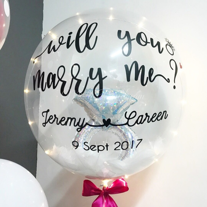 Personalised Bubble Balloon  24 Inch - LED* - With Helium