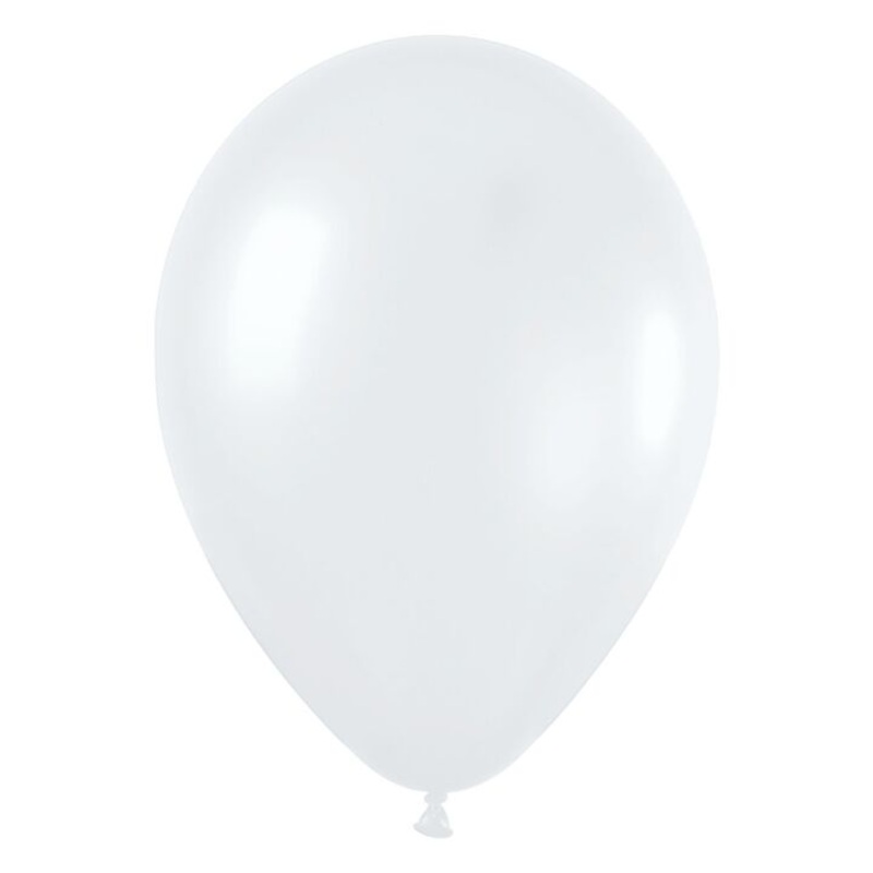 Sempertex 5" Pearl White Latex Balloons 100 count package