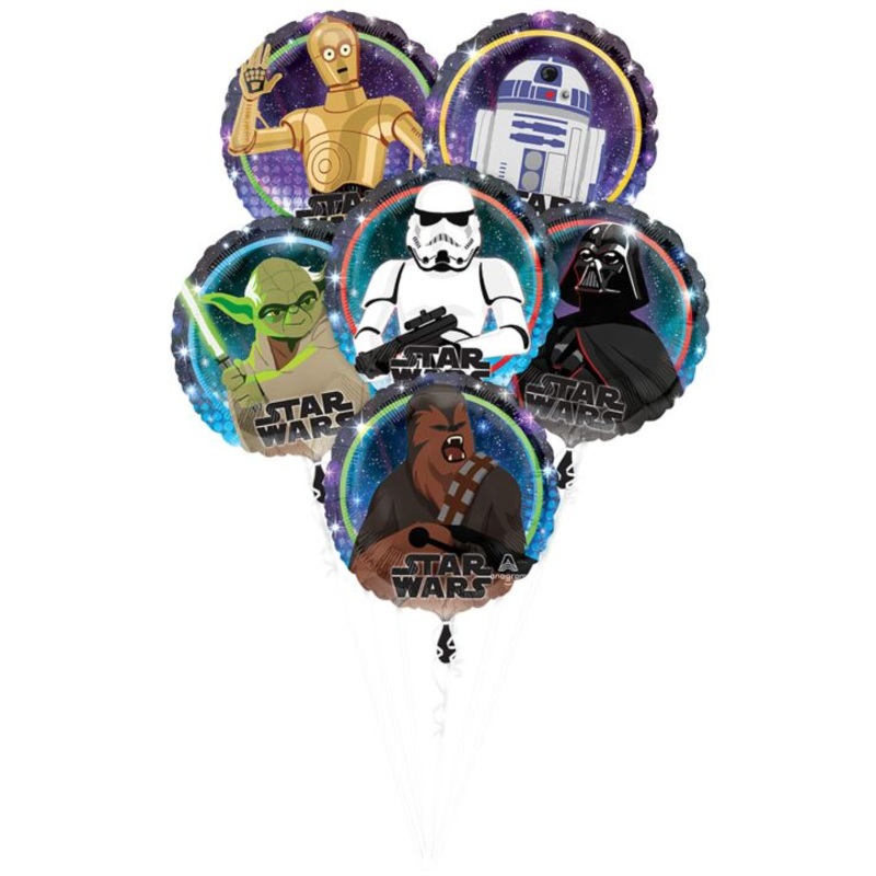 Star Wars Galaxy of Adventure 6 piece Helium Filled  Balloon Bouquet