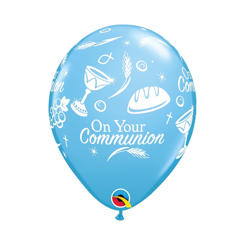 11" QUALATEX RETAIL LATEX COMMUNION SYMBOLS BLUE (6 BALLOONS PER PACK)