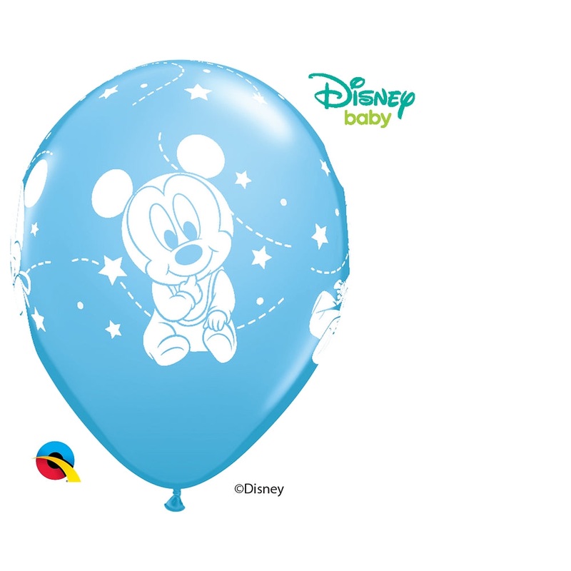 12" QUALATEX RETAIL LATEX  BABY MICKEY  STARS (6 BALLOONS PER PACK)