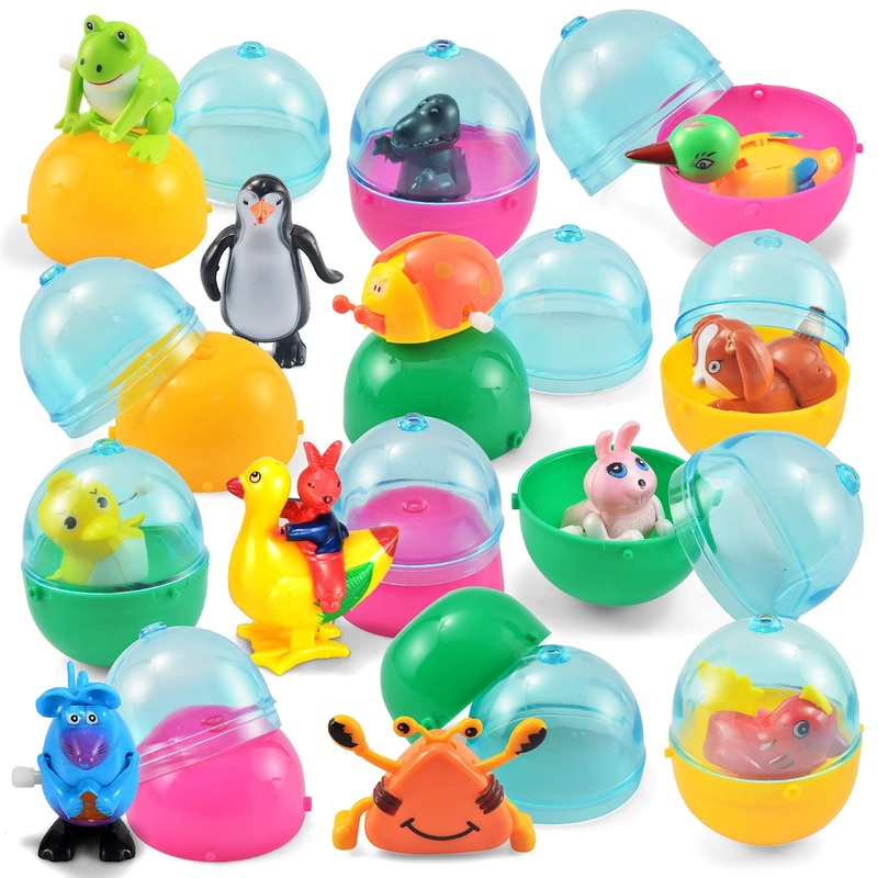 12Pcs Wind up Toys Prefilled Easter Eggs