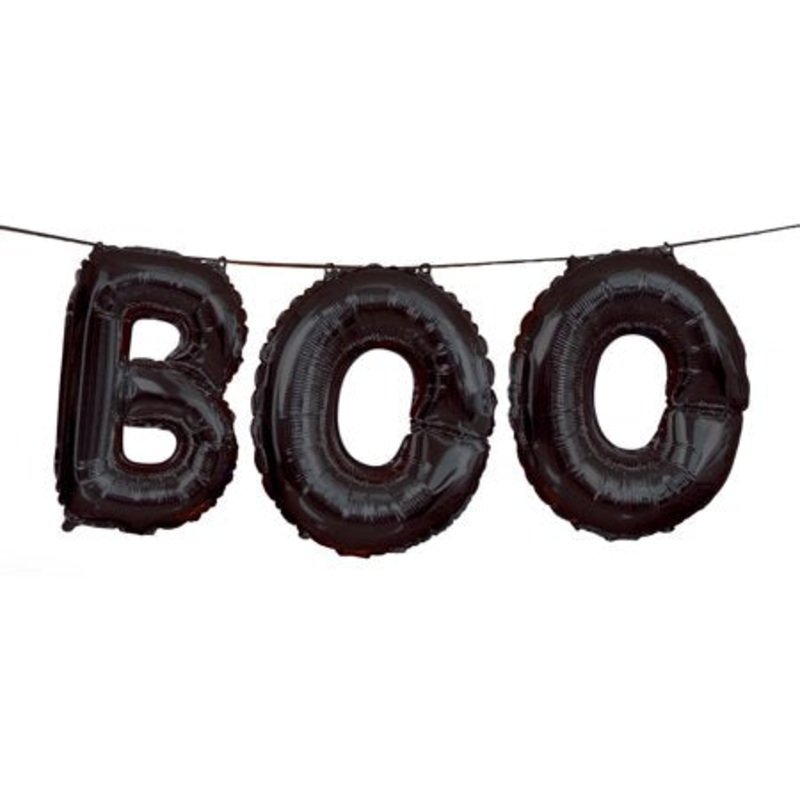 14" Black Boo Letter Banner Kit (Air Filled)