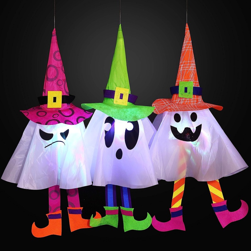 3 Packs Halloween Outdoor Ghost Led Light Up Lantern