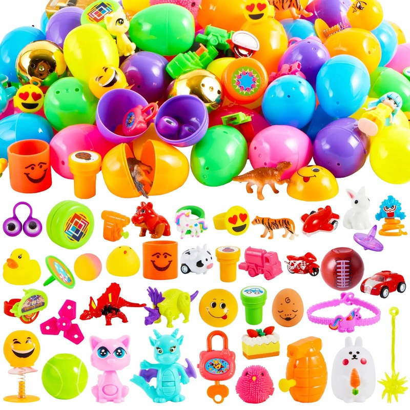 80Pcs Novelty Toys Prefilled Easter Eggs