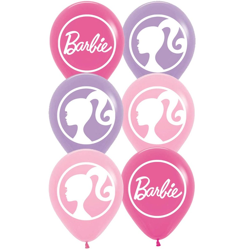 Barbie Pink and Purple 6 Pack 30cm Latex Balloons