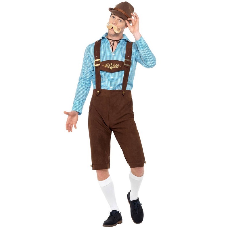 Bavarian Beer Fest Mens Oktoberfest Lederhosen Costume