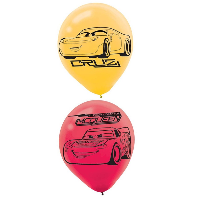 Cars Print 6 Pack 30cm Latex Balloons