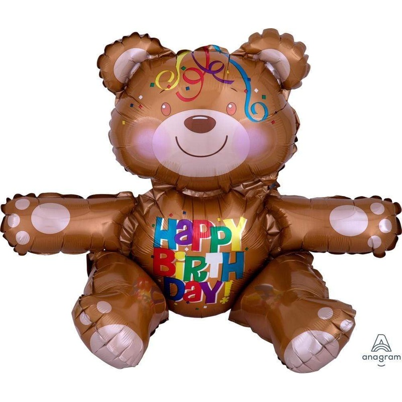Happy Birthday Air-filled Teddy Bear 19 Balloon