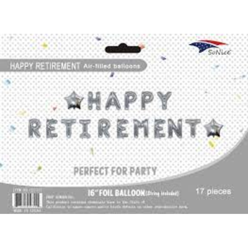 HAPPY RETIREMENT AIR FILLED BALLOON BANNER