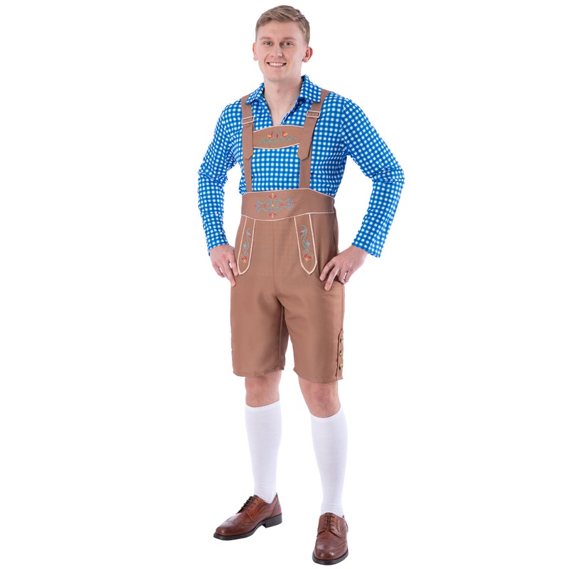 Oktoberfest Mens Brown Lederhosen Costume