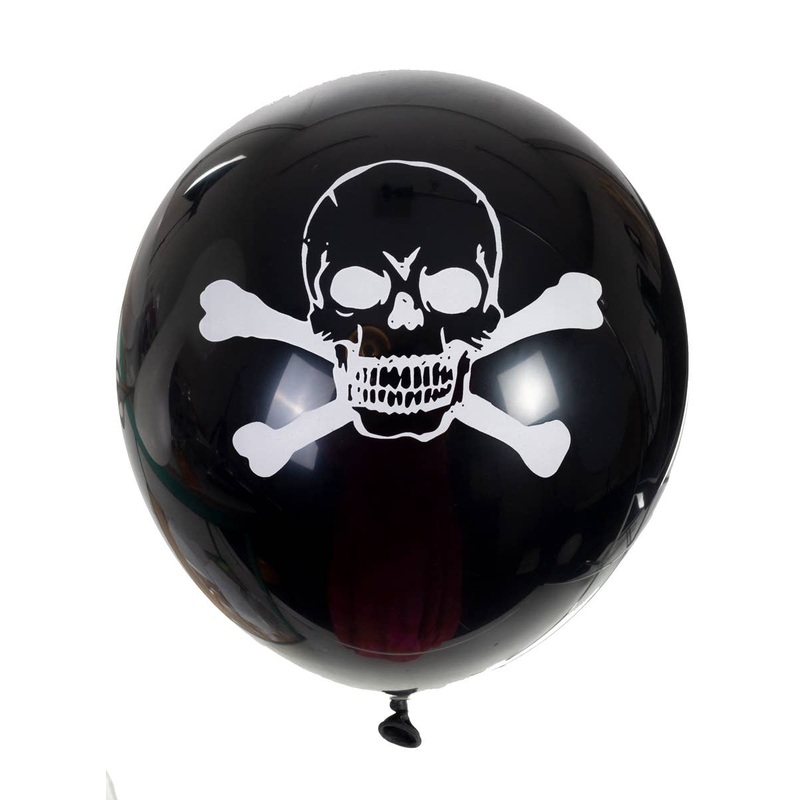 Pirate Skull and Crossbones 6 Pack 30cm Latex Balloons