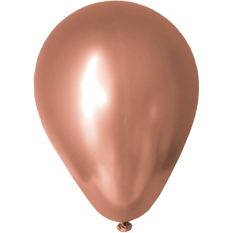 Rose Gold Chrome 10 Pack 30cm Latex Balloons