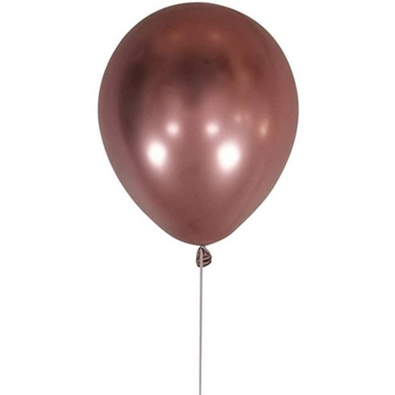 Rose Gold Chrome 12 Pack 30cm Latex Balloons