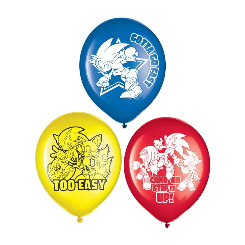Sonic The Hedgehog Print 6 Pack 30cm Latex Balloons