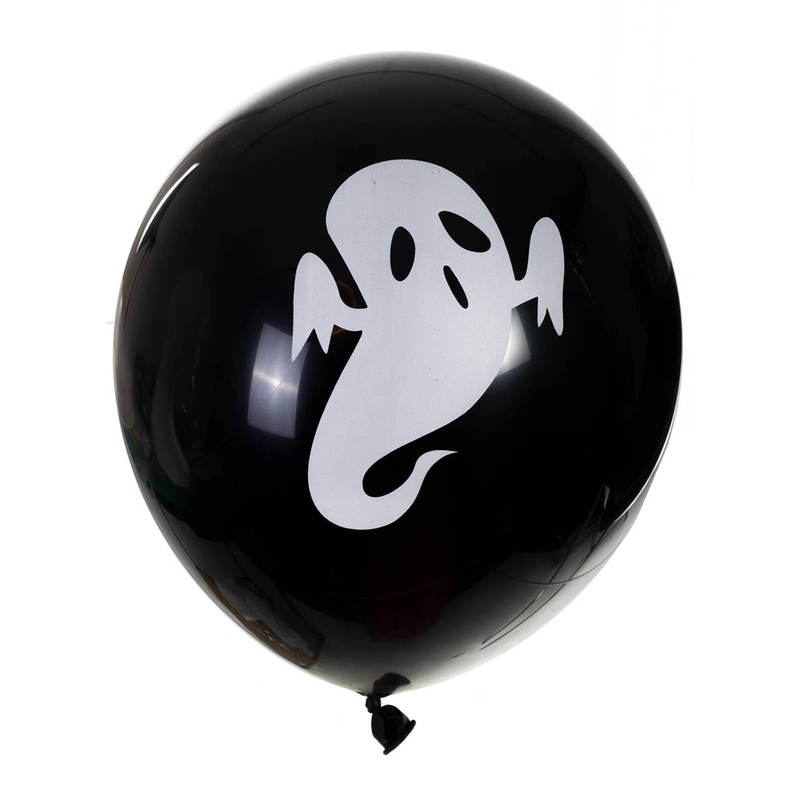 Spooky Black and White Ghost 6 Pack 30cm Latex Balloons