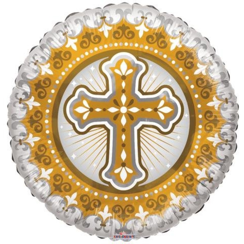 18" Cross Gold Foil Balloon - (Single Pack). 16087-18