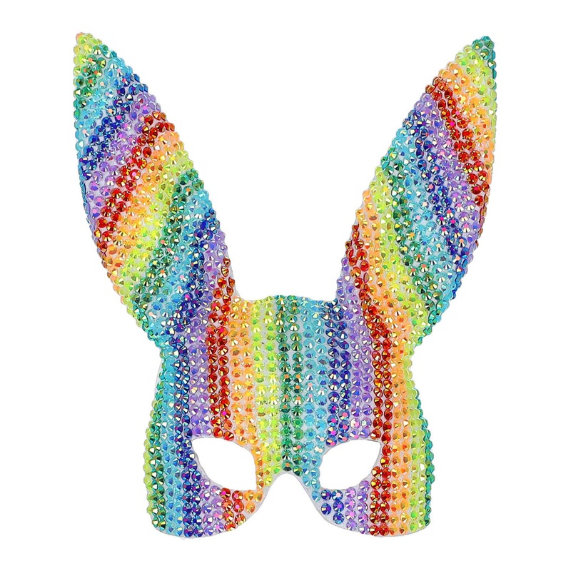 Deluxe Rainbow Jewelled Bunny Costume Mask
