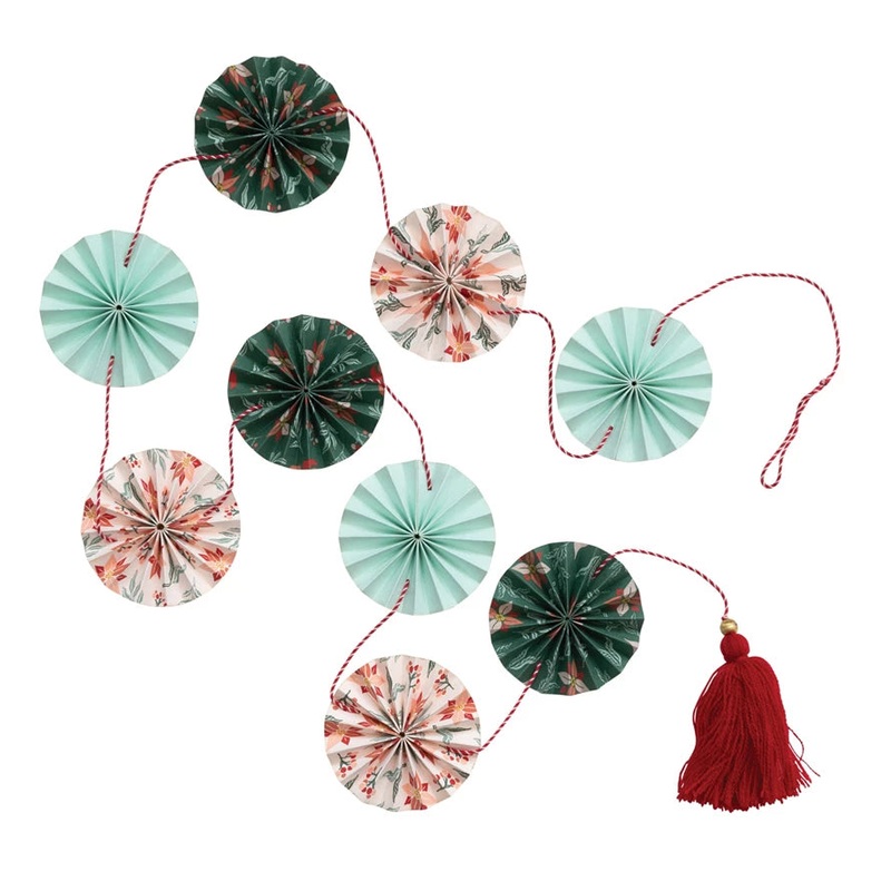 Handmade Recycled Paper Fan Garland