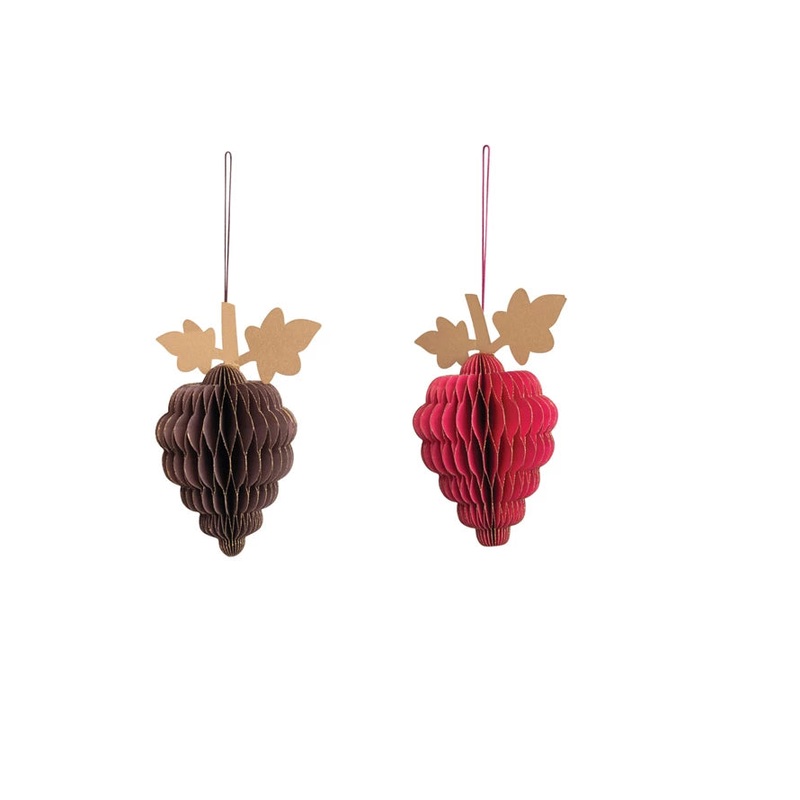Handmade Recycled Paper Folding Honeycomb Grapes Ornament