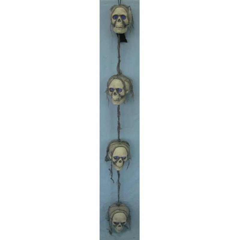 Hanging Skull Garland with LED Lights