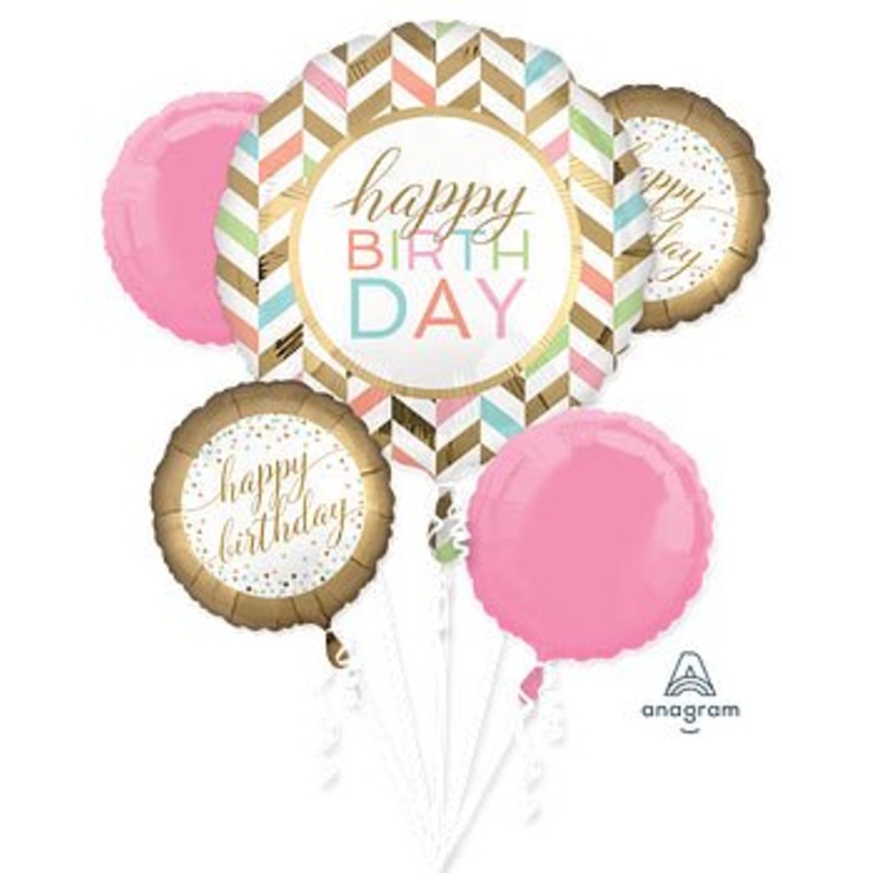 Happy Birthday (5 Balloons) - (Single Pack). 3718001