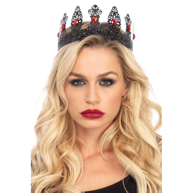 Jewelled Black Metal Wicked Queen Costume Crown