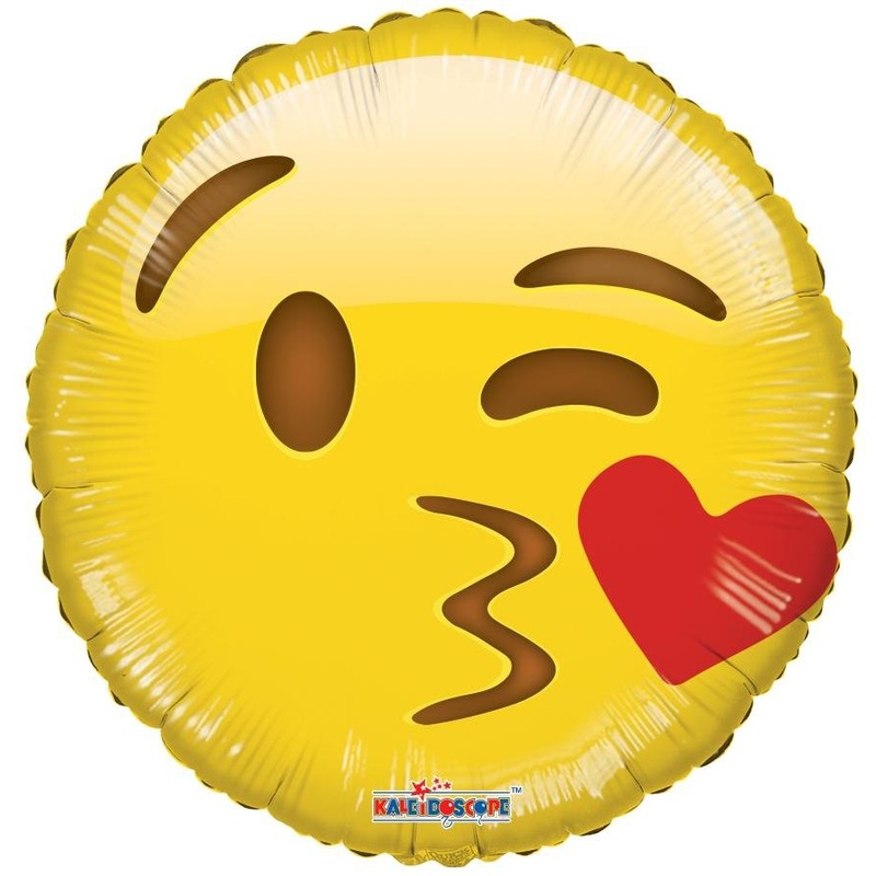 Kiss Emoji Balloons 18" Single Pack 35359-18
