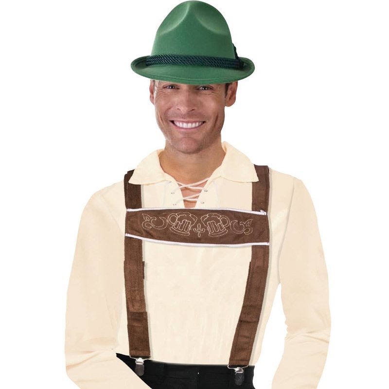 Lederhosen Brown Faux Suede Costume Braces