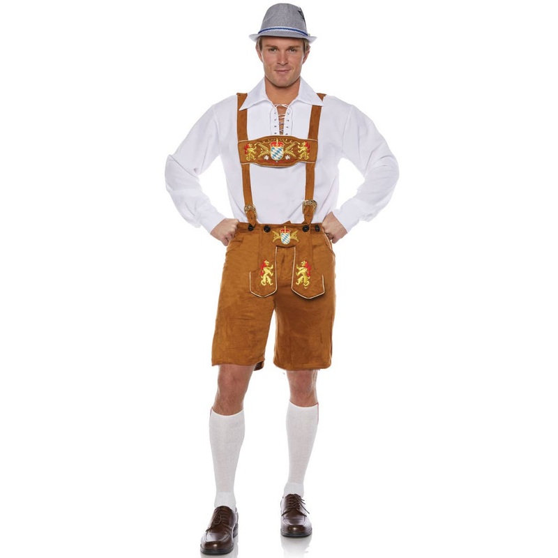 Lederhosen Deluxe Mens Oktoberfest Fancy Dress Costume