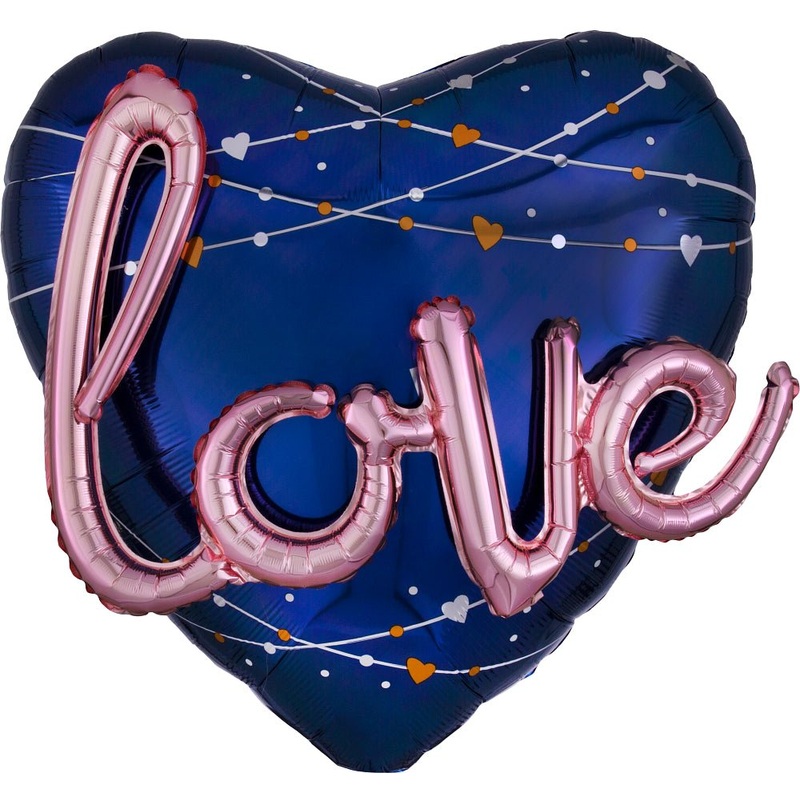 Navy Wedding MultiBalloon (Love) 36" - (Single Pack). 3972301