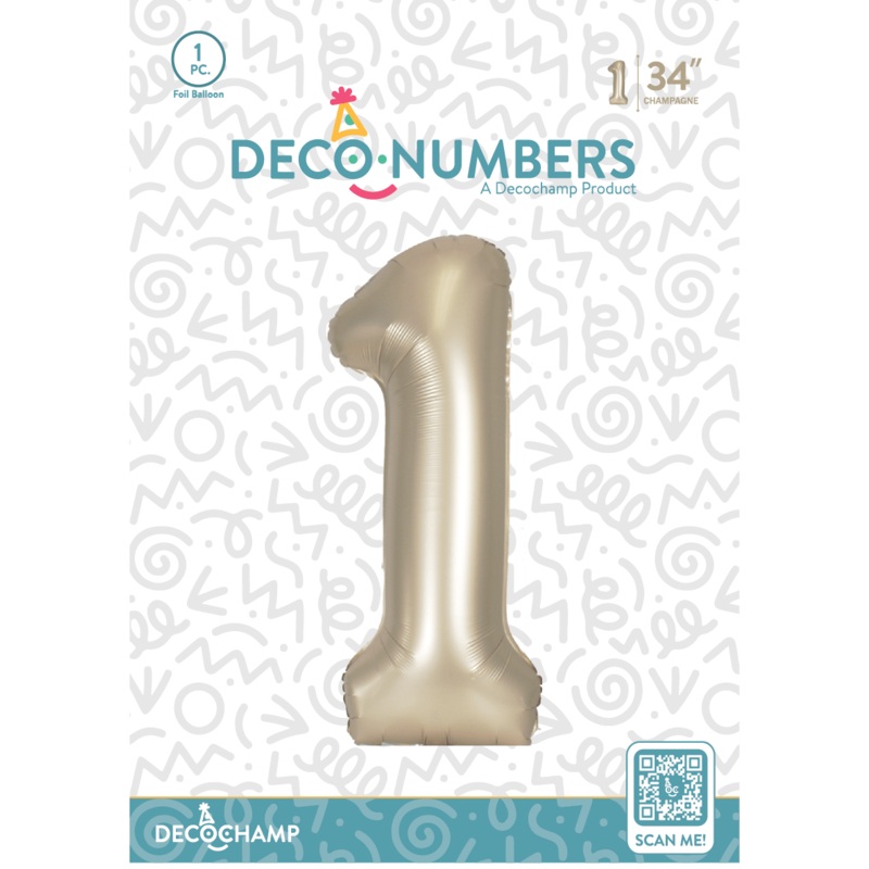 Number 1 Champagne Foil Balloon 34" (Single Pack) DECONUMBER