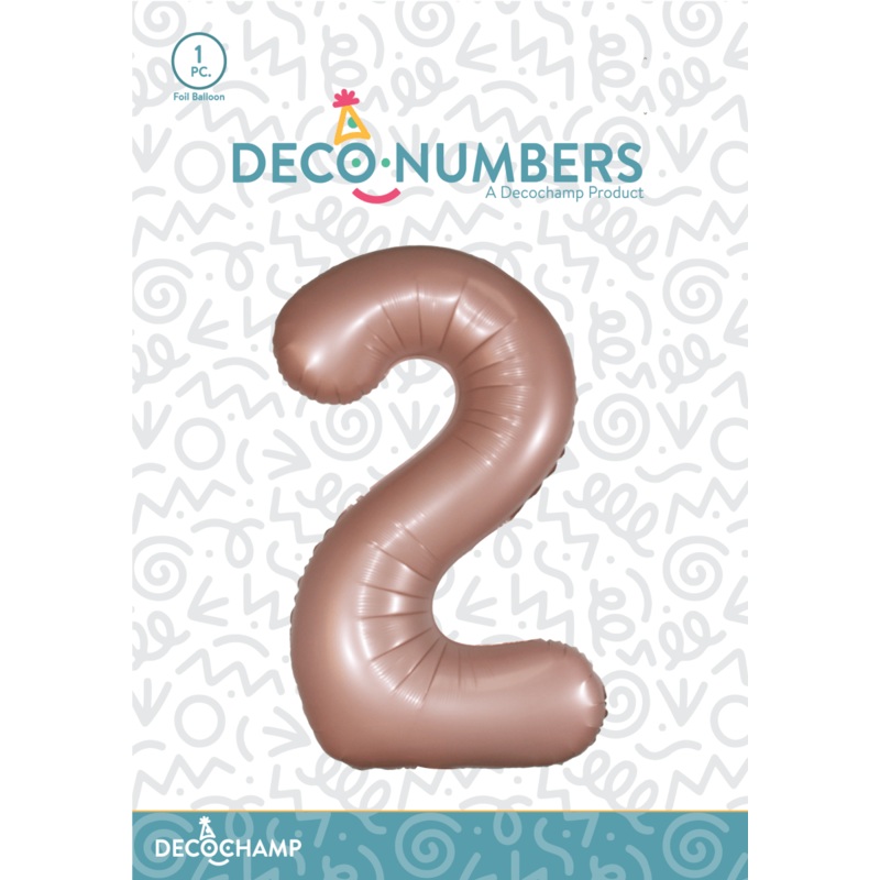 Number 2 Dusty Rose Foil Balloon 34" (Single Pack) DECONUMBER