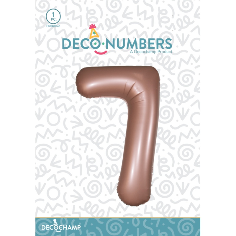 Number 7 Dusty Rose Foil Balloon 34" (Single Pack) DECONUMBER