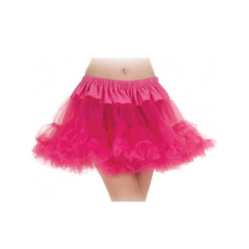 Ruffled Thigh Length Fuchsia Costume Petticoat