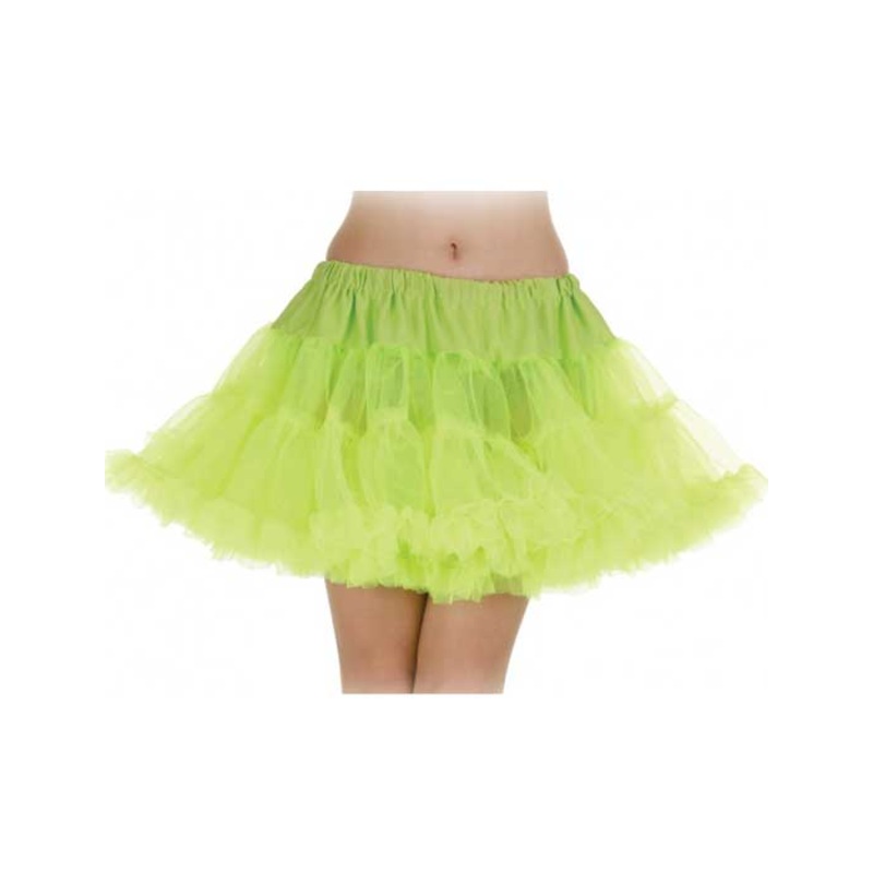 Ruffled Thigh Neon Green Costume Petticoat