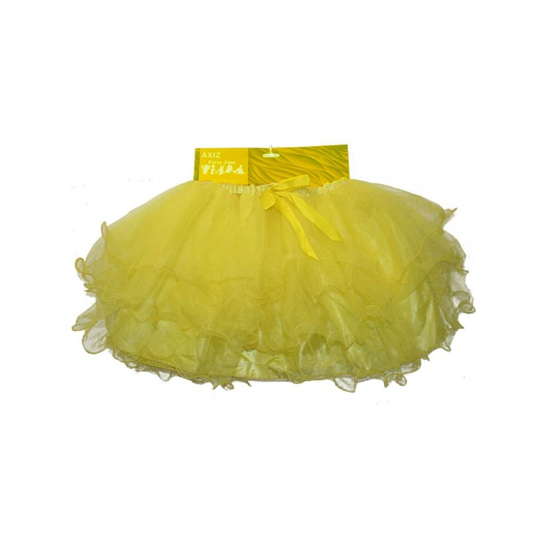 Ruffled Yellow Layered Mesh Girls Costume Tutu Skirt
