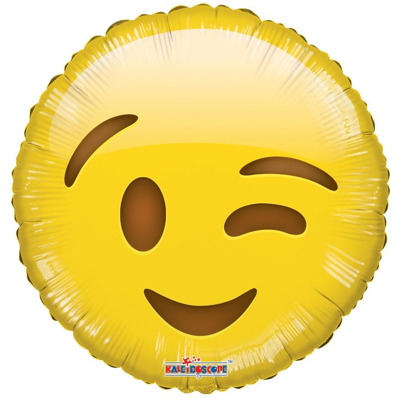 Smile Wink Emoji Balloons 18" Single Pack 35360-18