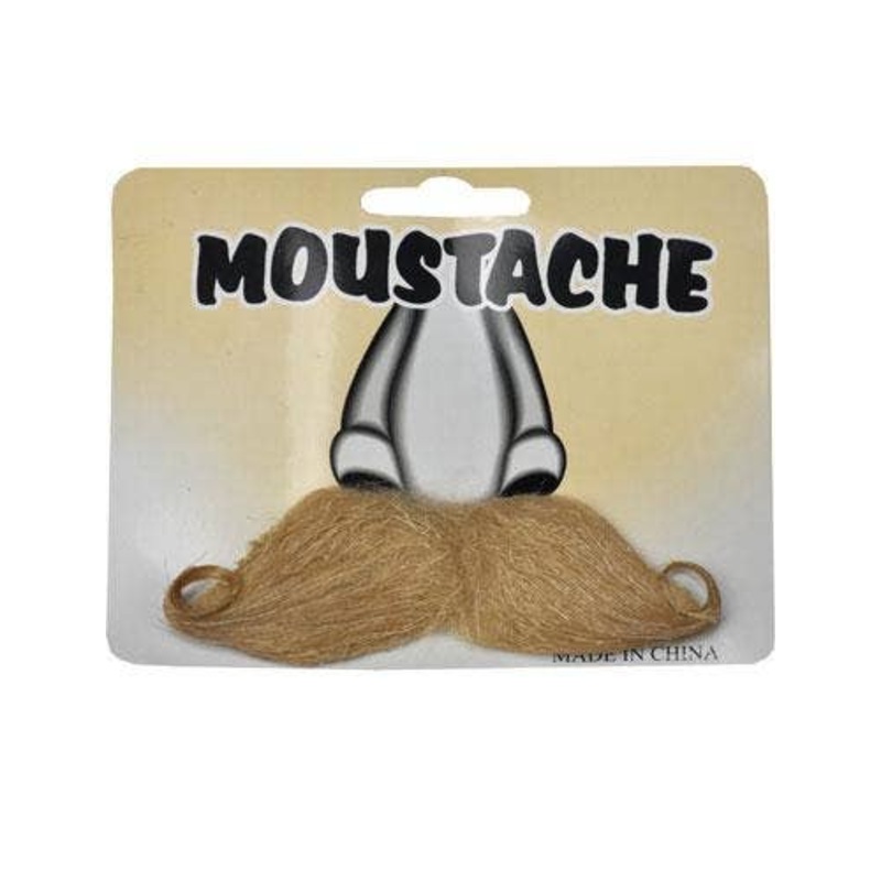 Stick On Novelty Curled Blonde Costume Moustache