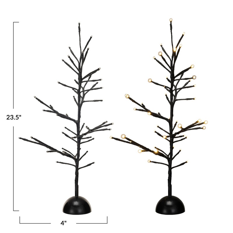 Tall Black Metal Tree with LED Lights