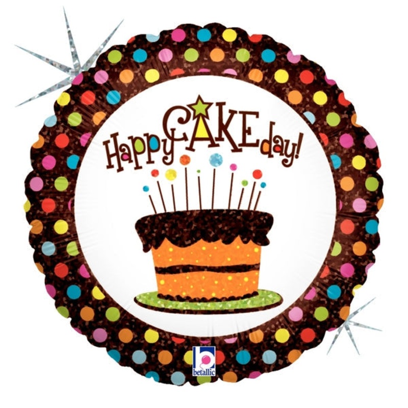 18" Holographic Balloon Packaged Chocolate Birthday Cake