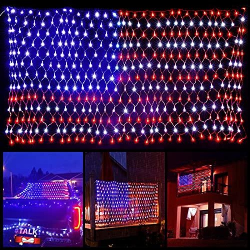 American Flag Lights, Waterproof Led Flag Net Light of The United States