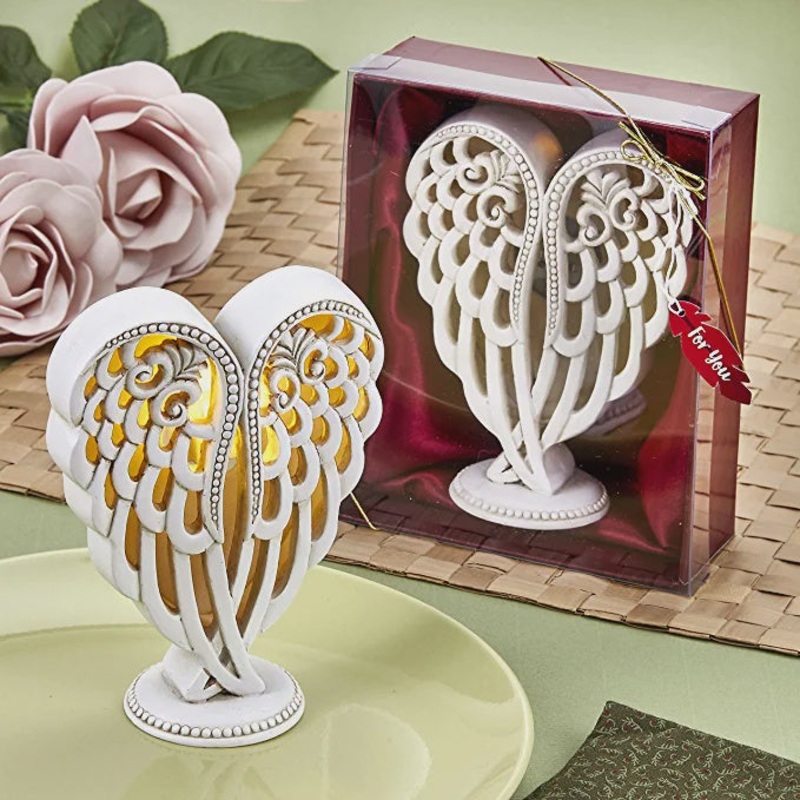 Angel Wings Design Statue with Light up LED
