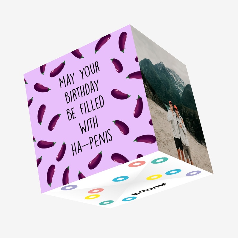 Birthday Filled With Ha-Penis Confetti-exploding Greetings Card