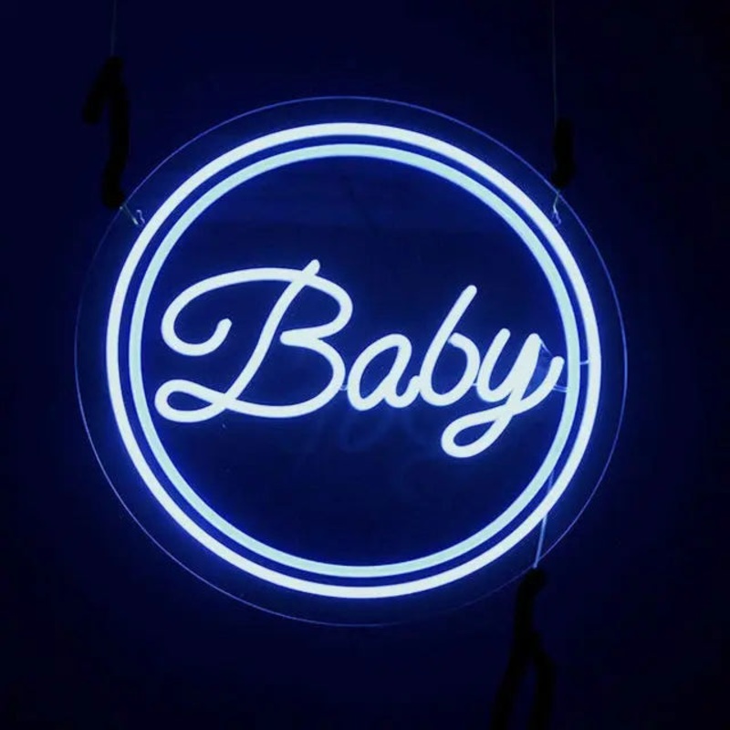 Blue Baby LED Neon Light Sign Hire