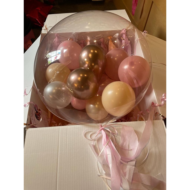 Clear Bubble Balloon filled with cute small Balloons in a Box