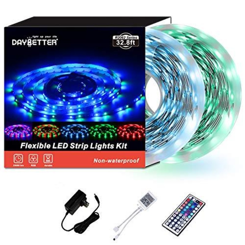 Color Changing Led Strip Lights, Led Lights with 44 Keys Remote and Power Supply for Bedroom Decoration
