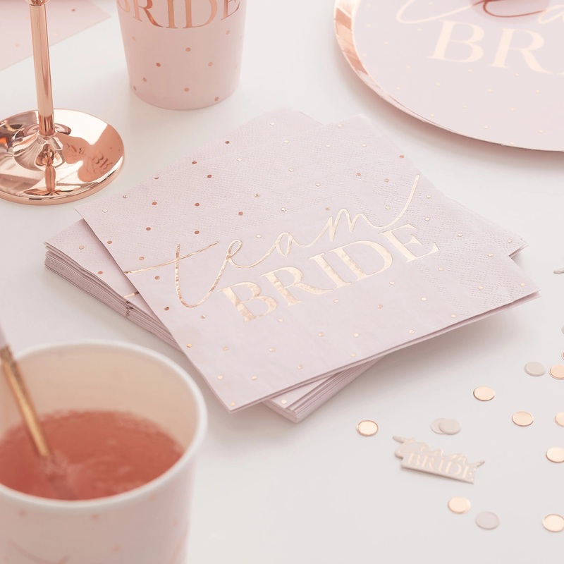 Ginger Ray Rose Gold Foiled Hen Party Napkins - 16 Pkt