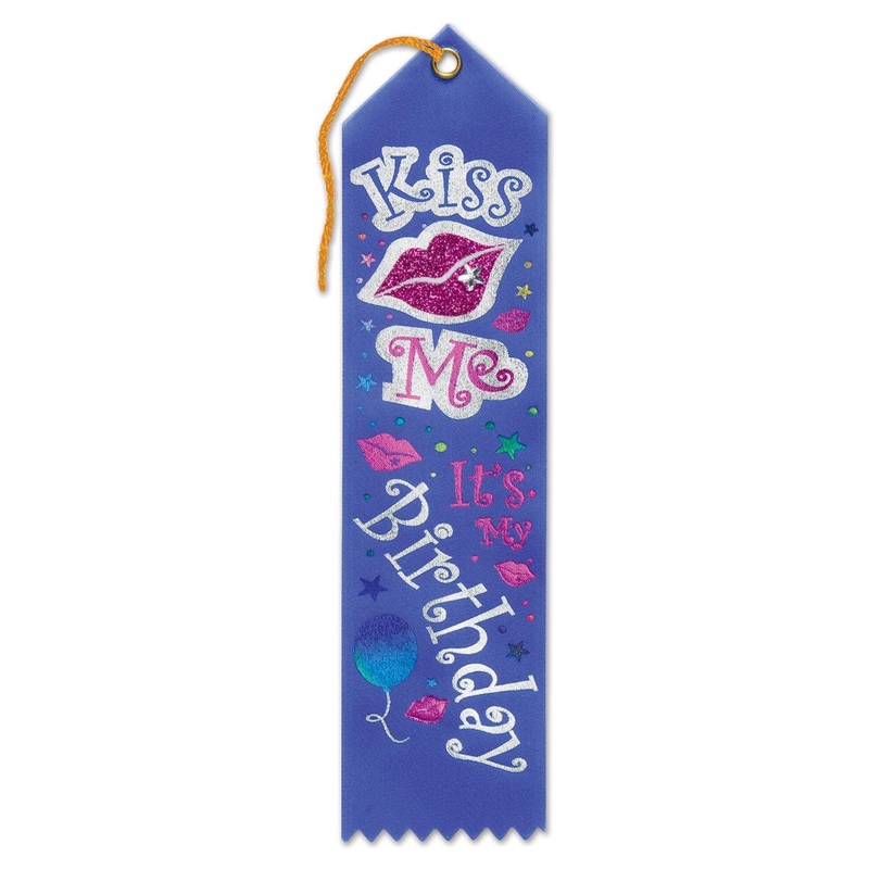 Kiss Me - It's My Birthday Party Jeweled Ribbon